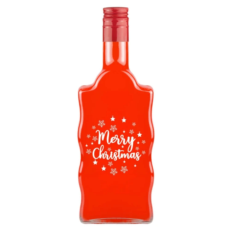 Butelka ze swiatecznym nadrukiem Fala 500 Bimberek merry christmas