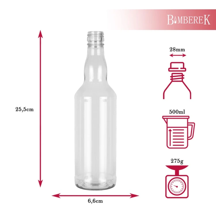 butelka monopol 500ml bimberek wymiary