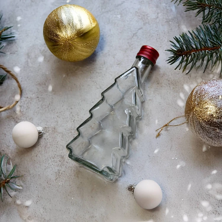 Butelka swiateczna bimberek choinka 250ml 8