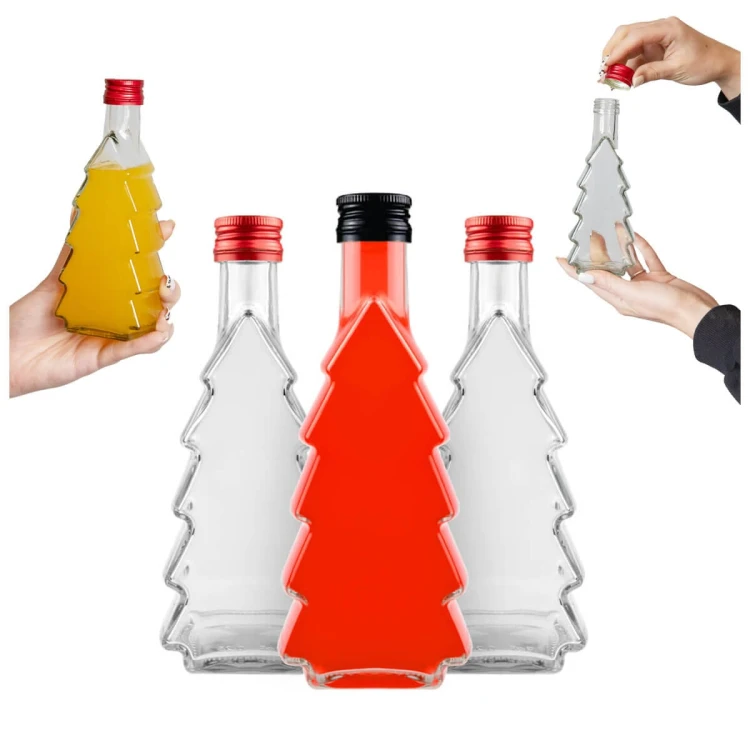Butelka swiateczna bimberek choinka 250ml zestaw