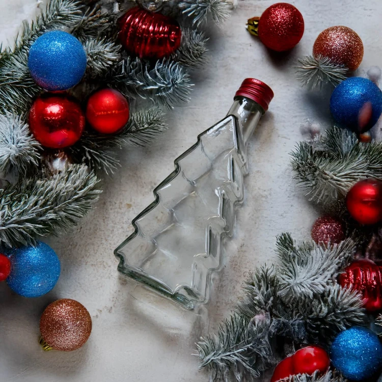 Butelka swiateczna bimberek choinka 250ml
