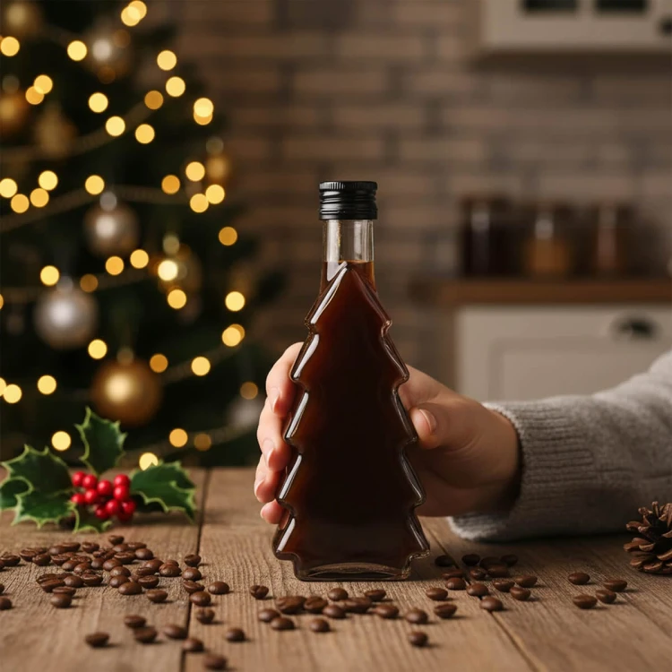 butelka swiateczna choinka 250ml bimberek kawowka