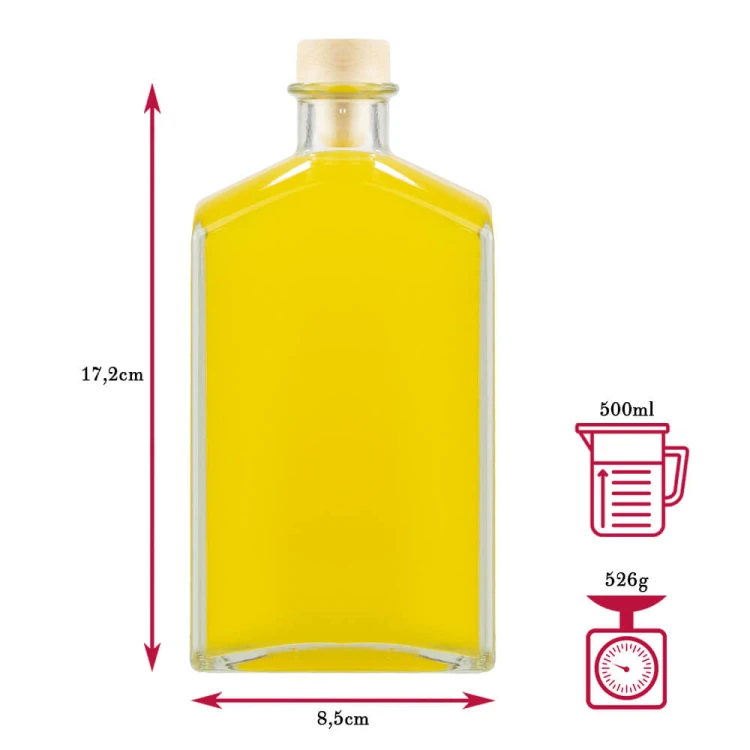 Butelki brandy wymiary bimberek