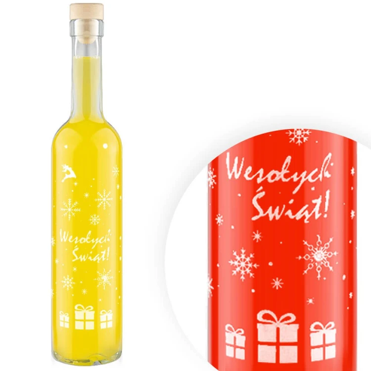 Futura butelka swiateczna z nadrukiem 500ml bimberek hurt