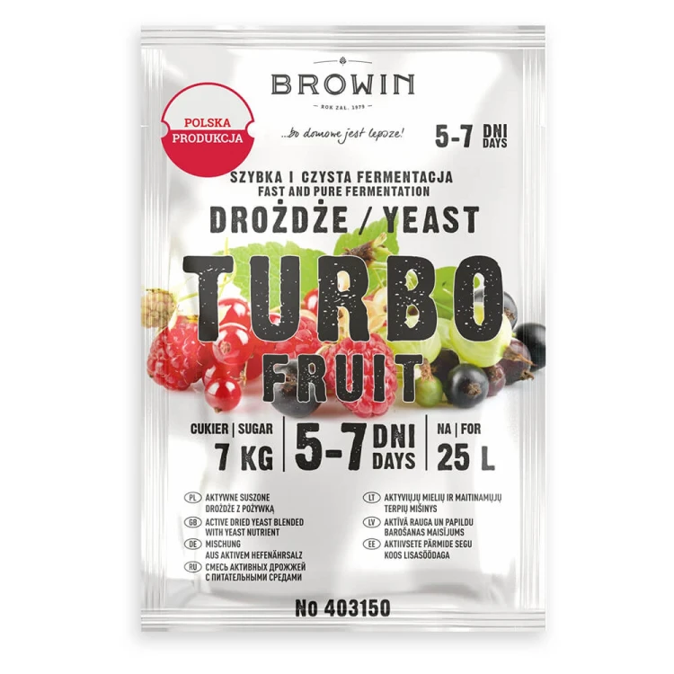 Drożdże Turbo Friut Bimberek Browin