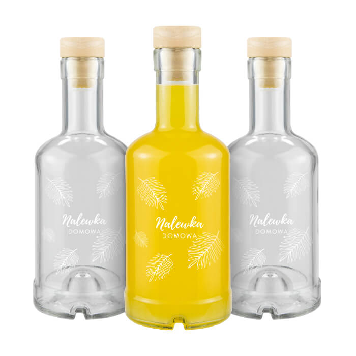 Szklane Butelki Tadek 250ml z nadrukiem nalewka Bimberek