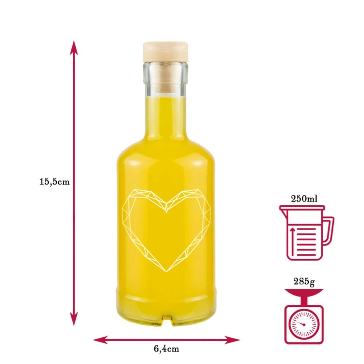 Butelka z nadrukiem serce Tadek 250ml wymiary