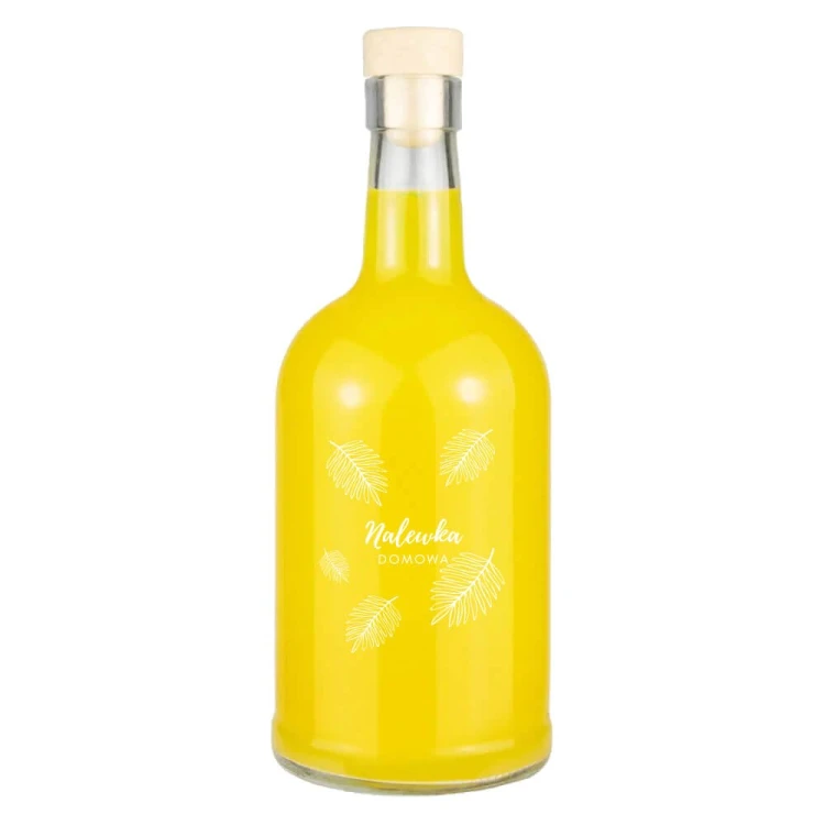 Ozdobna Butelka z nadrukiem nalewka liście Tadek 500ml hurt