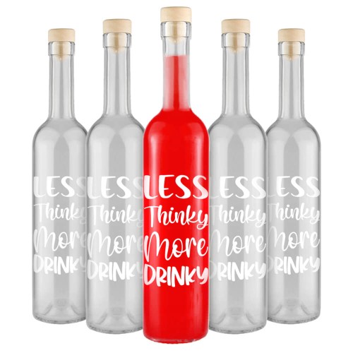 Butelka z napisem less thinky more drinky Bimberek hurtownia