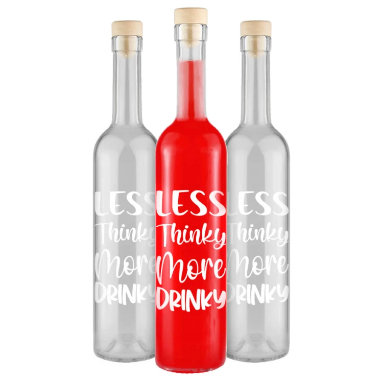 Butelka z napisem less thinky more drinky Bimberek sklep