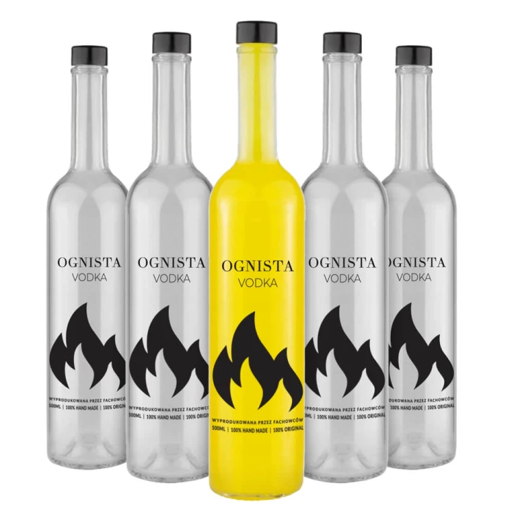 Butelka z nadrukiem Ognsta Vodka Bimberek hurtownia