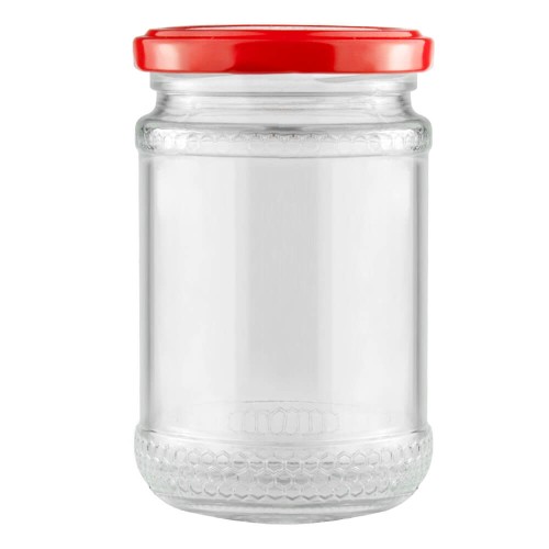 Zdobiony sloik 300ml ze zlobieniami plaster miodu Bimberek