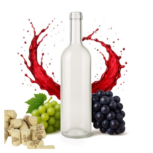 Butelka na wino bezbarwna bordeaux bimberek