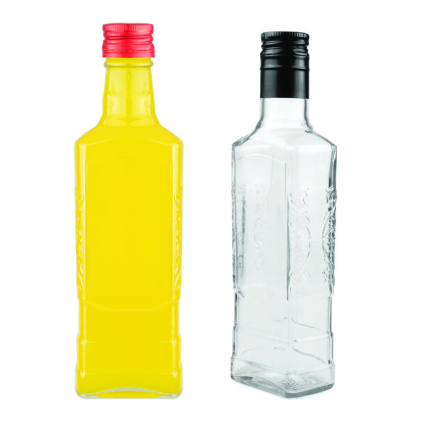 Ozdobna szklana butelka 250ml Pionier Moskwa Bimberek
