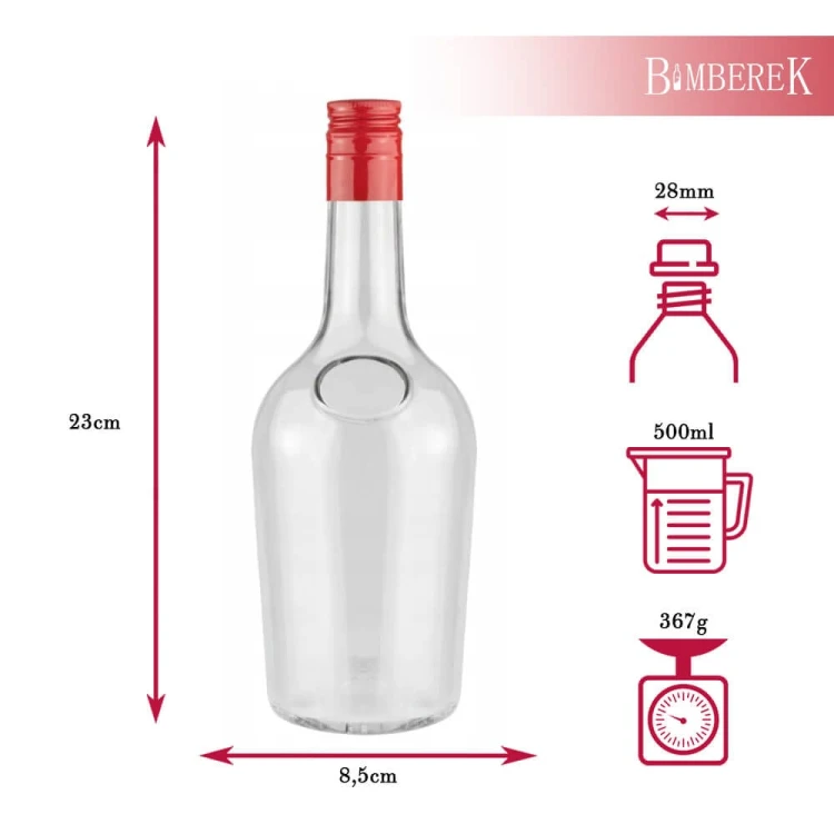 Butelka Gloria 500 na zakretke bimberek wymiary