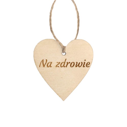 Zawieszka na butelke serce Na zdrowie Bimberek sklep