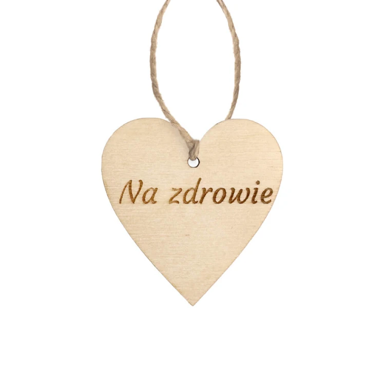 Zawieszka na butelke serce Na zdrowie Bimberek sklep