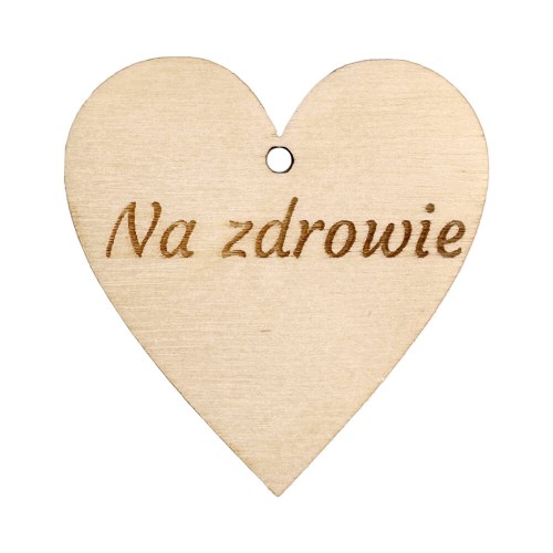 Zawieszka na butelke serce Na zdrowie Bimberek