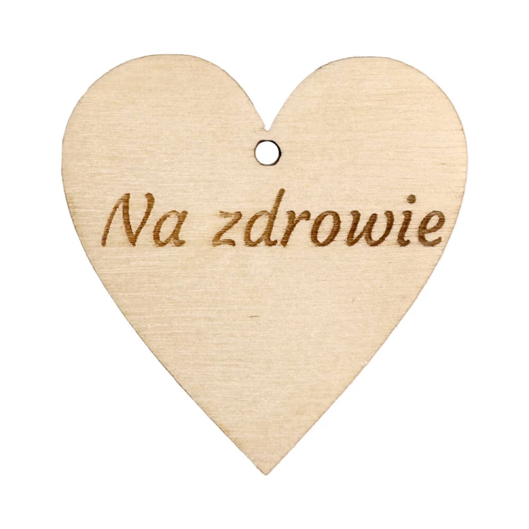 Zawieszka na butelke serce Na zdrowie Bimberek