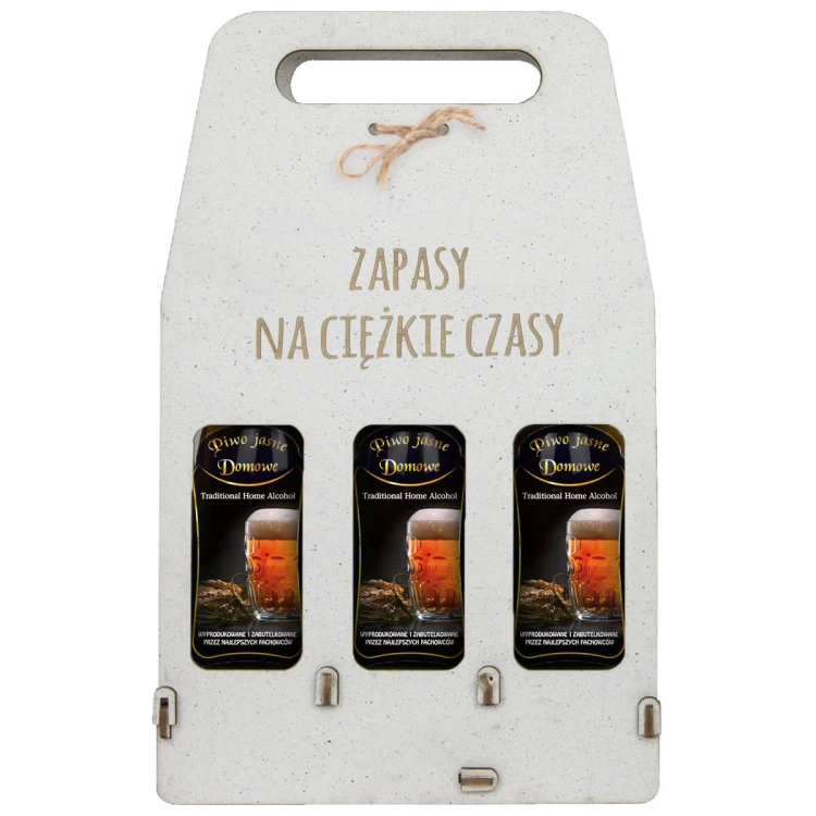 Skrzynka, kartonowe nosidlo na piwo zapasy na ciezkie czasy bimberek