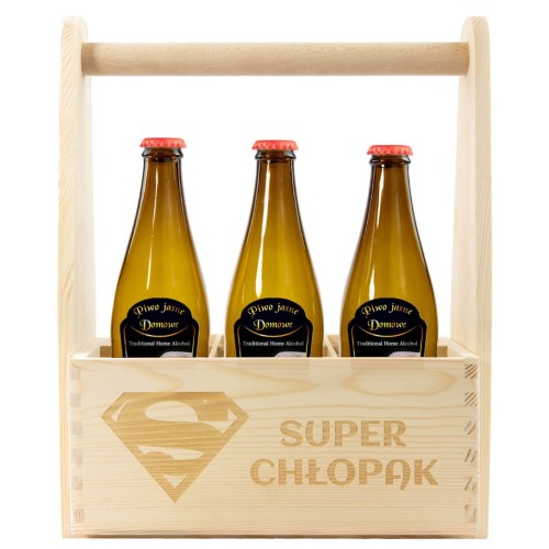Skrzynka drewniana na piwo Bimberek Super chlopak