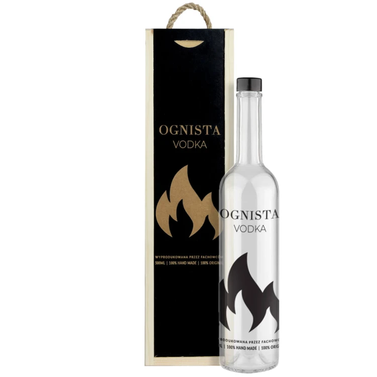 Ognista Drewniana skrzynka na wino, alkohol, Bimberek 2