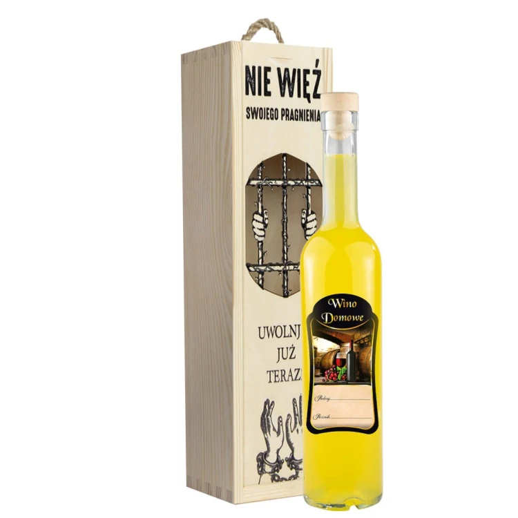azurowa Drewniana skrzynka na wino, alkohol, Bimberek 7 10