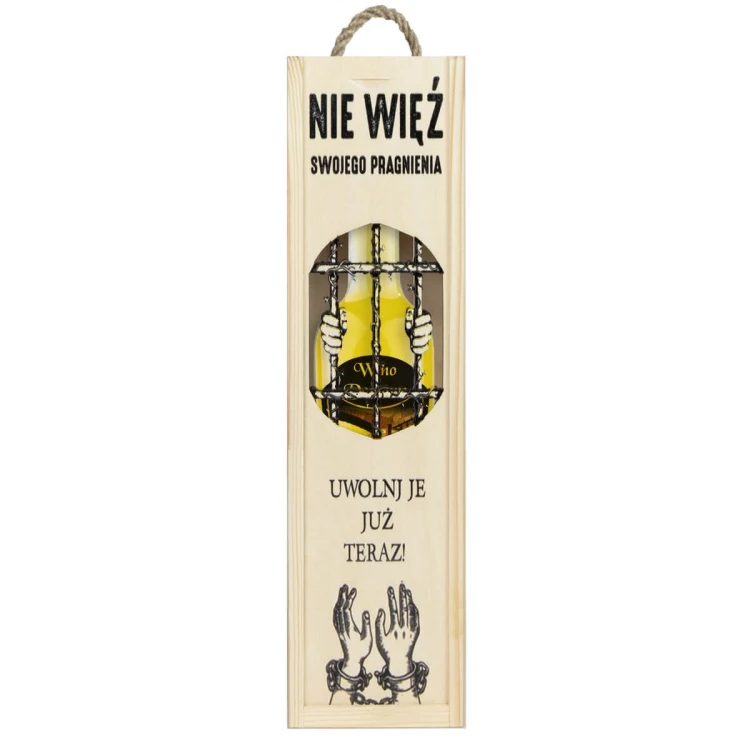 azurowa Drewniana skrzynka na wino, alkohol, Bimberek 9