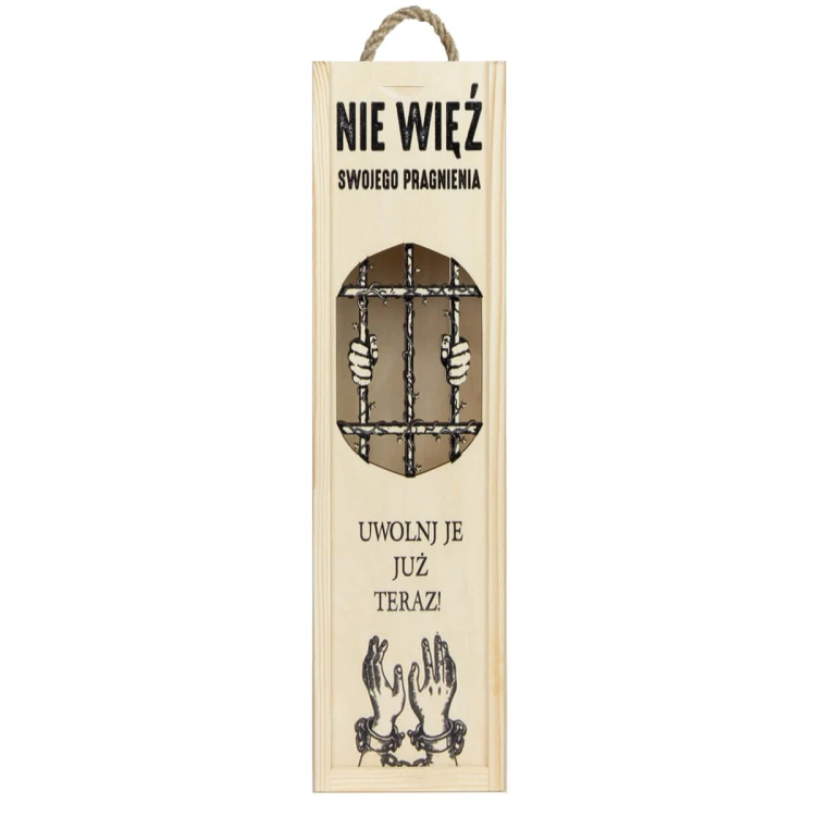 azurowa Drewniana skrzynka na wino, alkohol, Bimberek 5