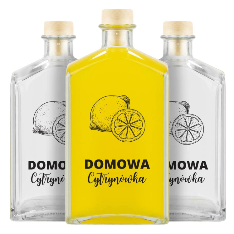Butelka brandy z nadrukiem cytrynowka Bimberek