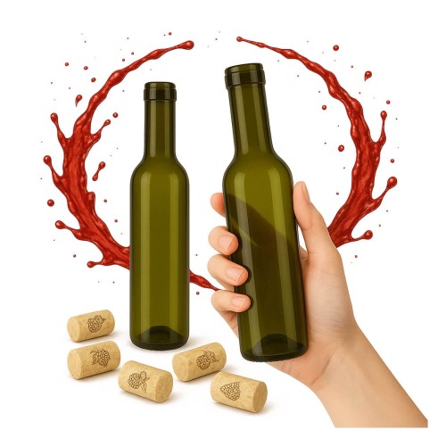 jedna mala bytelka na wino 350ml, 375ml oliwkowa bimberek