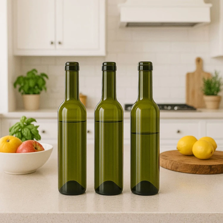 oliwkowa mala butelka na wino 350ml, 375ml oliwkowa bimberek