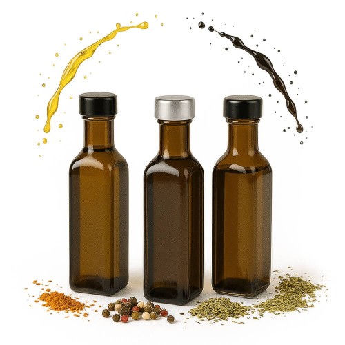 brazowa ozdobna Butelka na oliwe Marasca 100ml bimberek