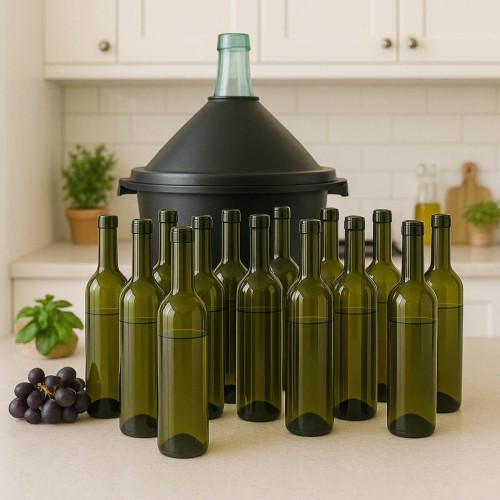 mala bytelka na wino 350ml, 375ml oliwkowa bimberek wino domowej roboty