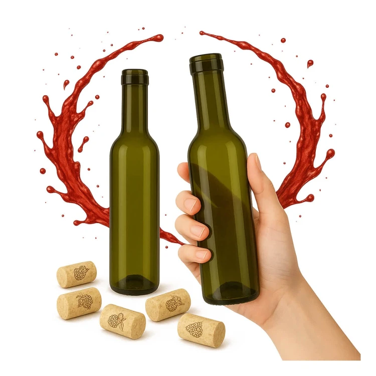 jedna mala bytelka na wino 350ml, 375ml oliwkowa bimberek