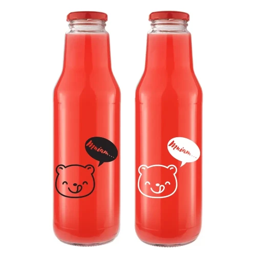 Butelka znnadrukiem na sok kubus bialym 750ml 6