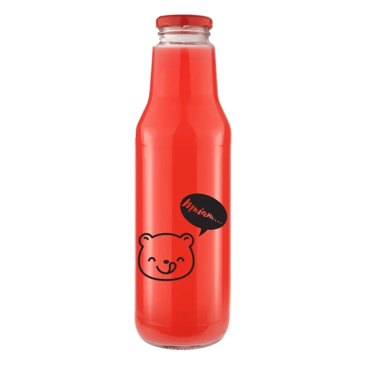Butelka znnadrukiem na sok kubus bialym 750ml 2