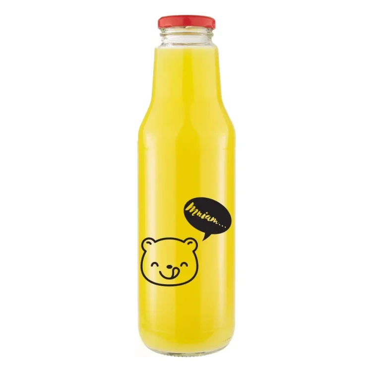 Butelka znnadrukiem na sok kubus bialym 750ml