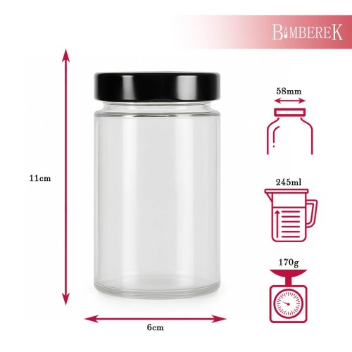 Sloik na przetwory Aria 245ml bimberek wymiary