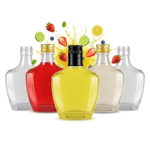 Butelki szklane ozdobne Pasjo 200ml bimberek zestaw
