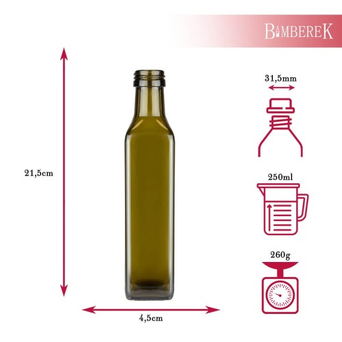 Butelka Marasca 250ml na przyprawy olej oliwe wymiary
