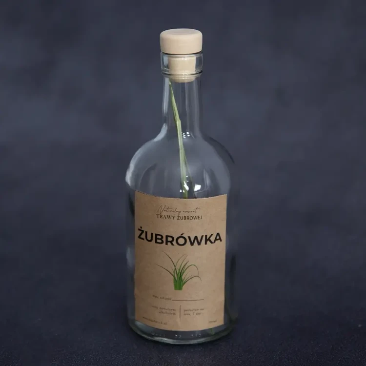 Butelka z trawą żubrową do zalania Bimberek