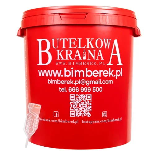 czerwony pojemnik fermentacyjny czerwony z rurka fermentacyjna bimberek