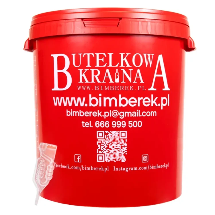 czerwony pojemnik fermentacyjny czerwony z rurka fermentacyjna bimberek