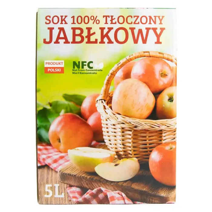 Karton na sok jabłkowy 5L Bimberek
