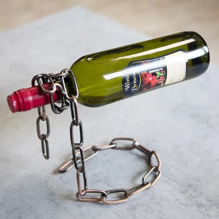 ozdobny Stojak na wino lancuch bimberek