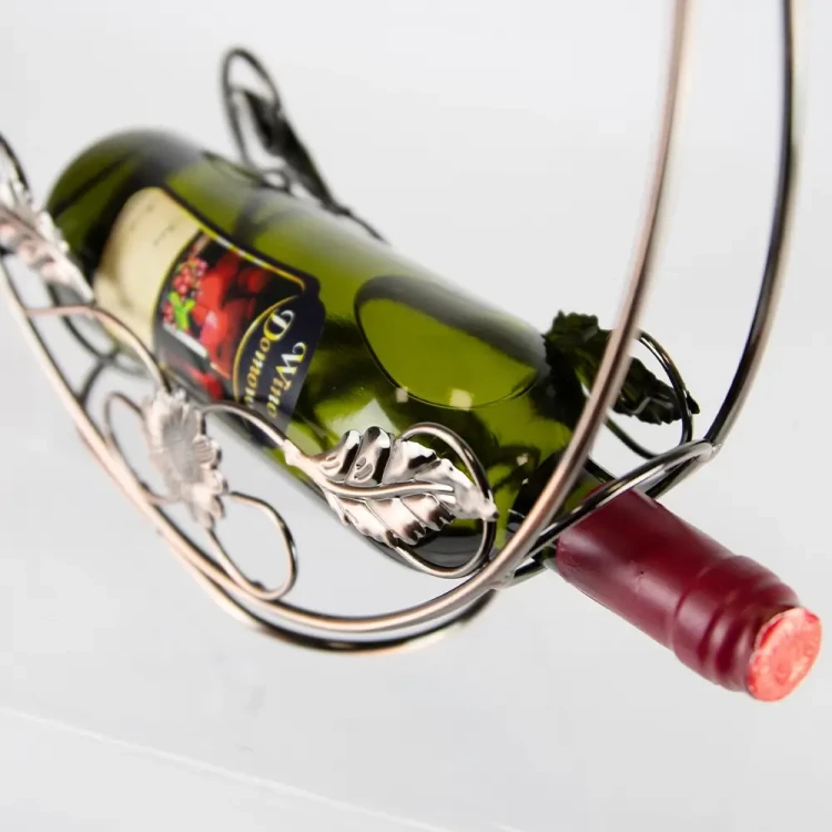 Stojak miedziany na wino retroz kieliszkami bimberek