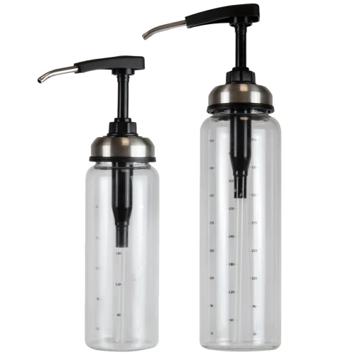 pojemnik butelka szkana z pompka 300, 500ml bimberek