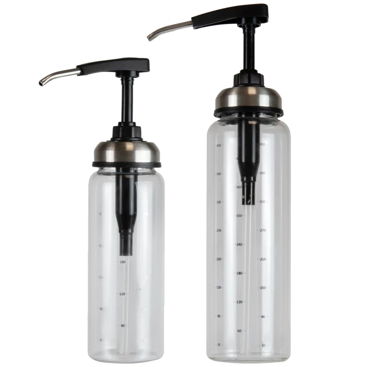 pojemnik butelka szkana z pompka 300, 500ml bimberek