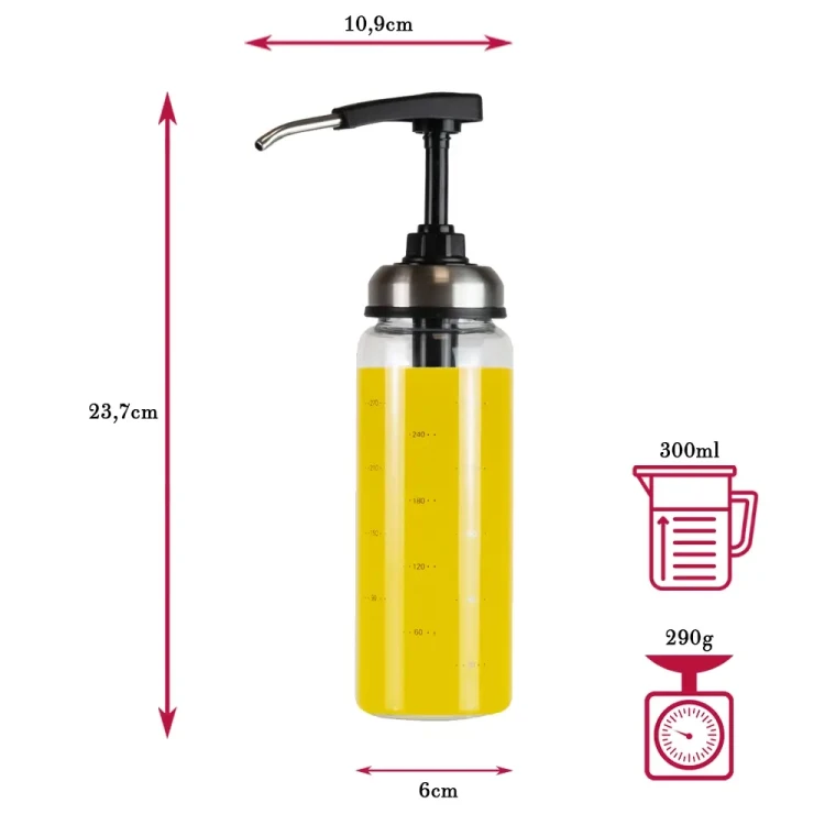 butelka Pojemnik z pompką 300ml Bimberek wymiary